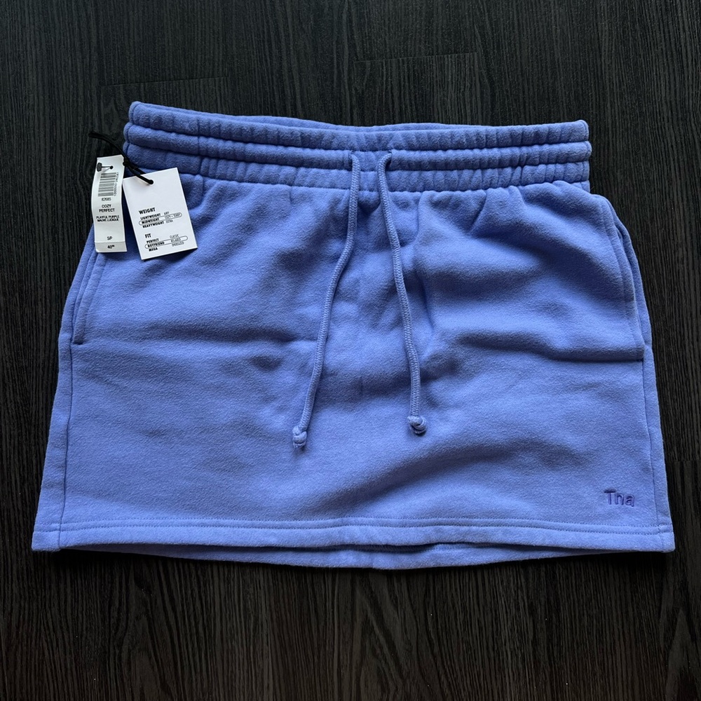 NWT Aritzia TNA Cozy Fleece Boyfriend Sweat Skirt - Playful Purple
